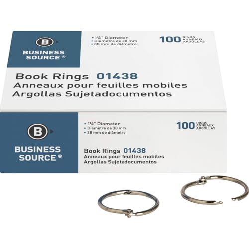 Sparco S.P. Richards Company Book Ring, 1 1/2-Inch Diameter, 100 per Box - (SPR01438), Silver, 1 Pack