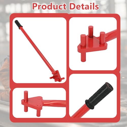 tonchean Manual Rebar Bender for 5/8" Bars Hand Operated Steel Rod & Flat Bar with Reverse Head, Ideal for Flat Steel and Steel Rods, Red by tonchean - Image 3