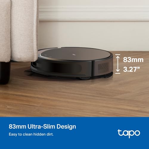Tapo RV20 Max Plus 5300Pa Suction Robot Vacuum Cleaner With Mop, Ultra-Slim Design, Faster Mapping With Magslim & Lidar Navigation Robot Vacuum, Auto-Empty Dock, Voice/Remote Control Robotic Vacuums - 5