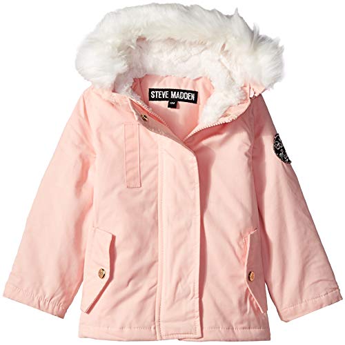 Steve Madden Baby Girls Cotton Anorak Jacket, Light Pink/Cream, 18M