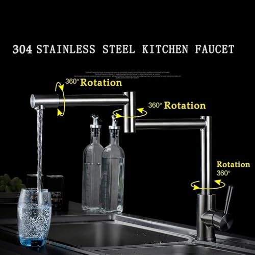 Robinet de cuisine en acier inoxydable 304 pivotant design