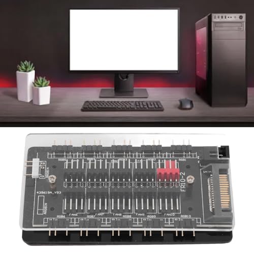 10-WAY ARGB PWM Fan Hub, 10 Zestawów Adresowalnych Wtyczek RGB 5 V 3Pin, 3Pin 4Pin 2 w 1 PWM ARGB Hub Wentylatora Obudowy, Konstrukcja Magnetyczna, Hub Wentylatora ARGB do