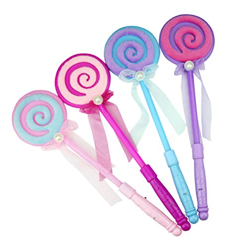 Toyvian 10 peças de palitos de LED para crianças com brilho de pirulito, varinha de fada piscante, p