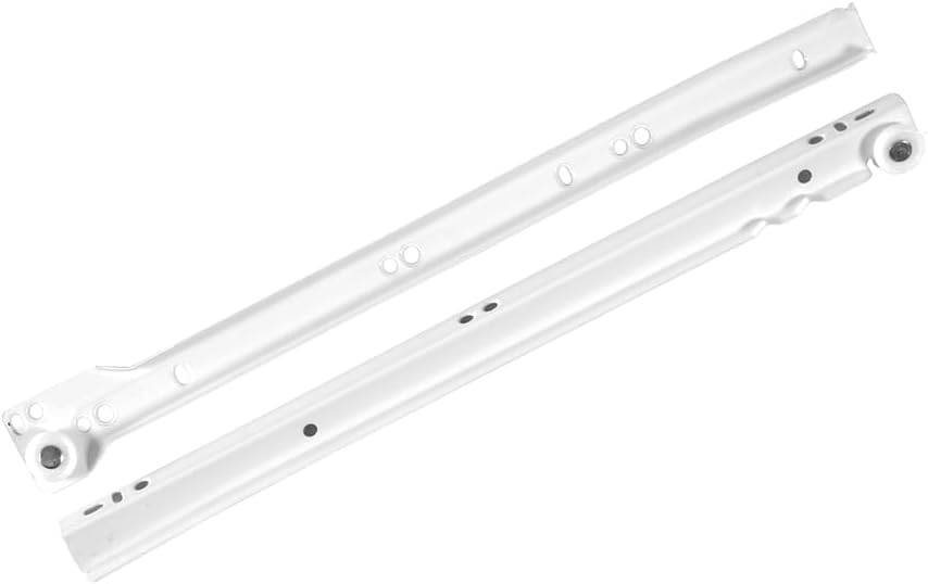 Metal Roller Drawer Slides/Runners Bottom fix Metal White 250mm-600mm (450mm)
