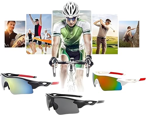 Image of Roshfort Sports Non Polorized Sunglasses UV Protection Sunglass for Men & Women Cycling Running Driving Fishing Multi Shade Glasses ITALIC (Size -Medium)