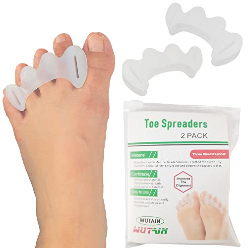 Wutain Toe Separator- Relieve Foot Pain Bunion Corrector, Silicone Material Toe Straightener, Correction Toe Spreader, For Overlapping Toes, Hammer Toes, Toe Pad (Medium) #TOP29