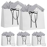 Sacs Cadeaux Élégant et Classiques: Le motif du sac est élégant et classique. Chaque sac cadeau élégant est accompagné d'un ruban décoratif, ce qui permet non seulement de faire ressortir votre cadeau et de le rendre plus élégant, mais aussi de protéger le cadeau dans le sac contre les chutes