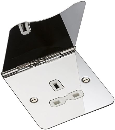 Knightsbridge FP8900BB Brushed Brass FPAV8900BB Flat Plate 115V/230V Dual Voltage Shaver Socket Black Insert, 230 V