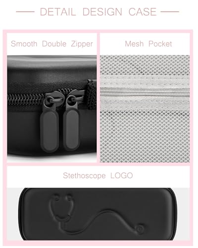 Image of Stethoscope Case for 3M Littmann Classic III & Lightweight II S.E, Black