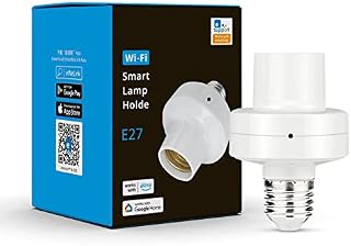 Woolley WiFi Smart E27 Lamp Holder Bulb Socket Converter Base Adapter Lamp Socket Adapter, Wireless Smart Lamp Adapter Switch Works with Alexa, Google Home and eWelink App