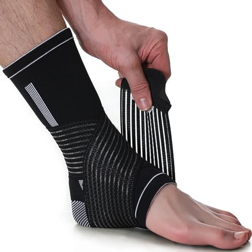NeoTech Care Adjustable Ankle Support Brace (Black, Size M, 1 Unit)