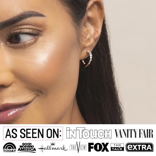 Cate & Chloe Waverly 18k White Gold 16mm Silver Hoop Earrings with Simulated Diamond Crystals, Hypoallergenic Jewelry for Women, Gift for Her3