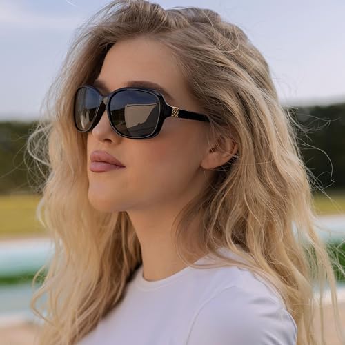 HASFOX® Small Wrap Sunglasses for Womens | Polarized & UV400 Protection | Lightweight Oval Jackie-O Style2