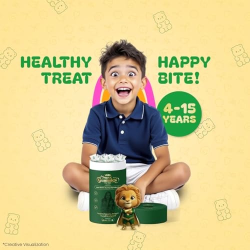 Image of Vasu Super Gummies for Kids (60 Gummies) - Enriched with Kesar, Moringa, Brahmi & Shankhpushpi | Supports Immunity & Gut Health | Pre+Probiotics | DHA, Vitamins & Minerals | No Added Sugar