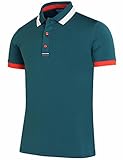 BCPOLO Men's Polo Shirt Short Sleeve Dri Fit Collar, Sleeve Point Various Polo Shirt IndiBlue S