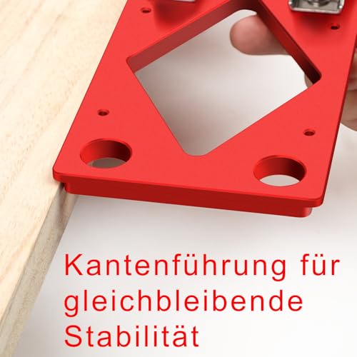 Winkelanschlag für Führungsschiene, CNC-gefräster 90° Anschlag mit Kantenführung, kompatibel mit Makita Führungsschiene, Festool- Aluminium Anschlag für Kreissägen