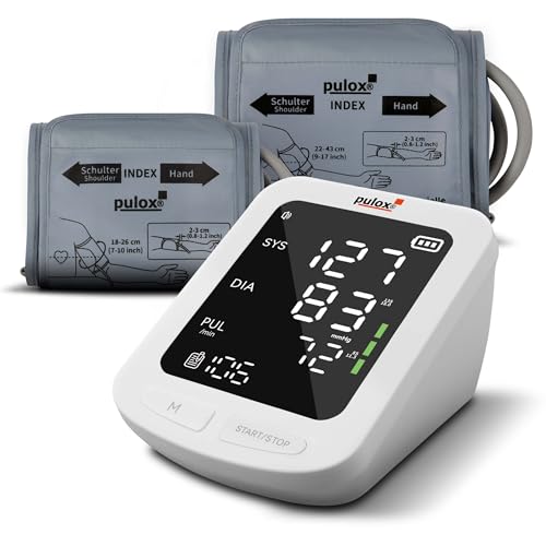 Pulox BP-100 Oberarm-Blutdruckmessgerät inkl. 2 Manschetten - Vollautomatische Messung mit Speicherfunktion für 199 Messwerte Pulox BP-100 Oberarm-Blutdruckmessgerät inkl. 2 Manschetten - Vollautomatische Messung mit Speicherfunktion für 199 Messwerte