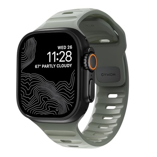Nomad Correa deportiva de 1.77 pulgadas, correas Coastal Rock Green para Apple Watch Ultra 1-3, diseñadas para dar a tu Apple Watch un aspecto moderno y atlético para entrenamientos intensos y uso