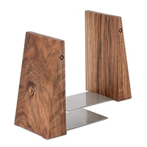 TILISMA – Serre-Livres en Bois Faits à la Main – Serre-Livres décoratifs pour étagères – Porte-Livres Robustes pour Les Livres Lourds – Noyer