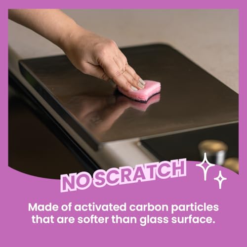 Image of Scotch-Brite Gas Stove & Induction Cleaner with Activated Charcoal, Non-Scratch Scouring Pad for Glass Cooktop, Grates and Grill, Removes Oil Stains and Grime Around the Stove with just Water (4 Pcs)