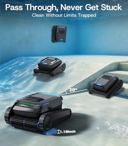Image of (2026 Upgrade) PC10 Robotic Pool Cleaner, 5000GPH Suction, 150μm Filtration, Floor /Wall /Waterline Cleaning, Smart Navigation, Self-Parking, Cordless Pool Vacuum for Inground & Above Ground Pools