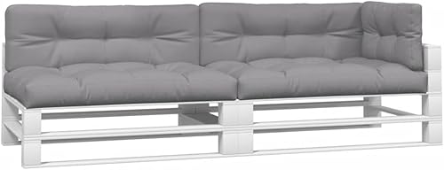 Miniatura 3 de Juego de 5 cojines grises para paletas de 31.5 x 47.2 x 3.9 pulgadas, resistente al agua, resistente a los rayos UV, poliéster suave al tacto para