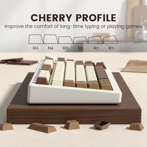 Image of dagaladoo Double Shot PBT keycaps Coffee, Cherry Profile Keyboard Keycaps