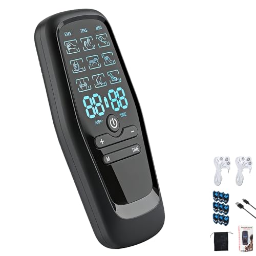 3-in-1 Gerät Schmerztherapie 9 Modi & 10 Patches 2-Kanal Elektrostimulationsgerät für Periodensimulator & Wehen Simulator Zur Schmerzlinderung Muskelaufbau & Muskelumschulung