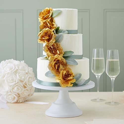 50 Pack Artificial Gold Roses For Decorations, Diy Crafts, 3-Inch Stemless Silk Flower Heads For Wall Decor, Wedding Bouquets #TOP2