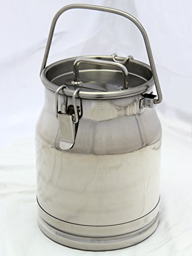 Stainless Steel Milk Transport Cans With Strong, Sealed Lid And Optional Spigot (2.6 Gallon) #TOP1