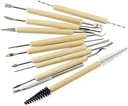 Kit com 11 Estecas para Modelagem | Ferramentas para Escultura em Argila, Biscuit, Massa de Modelar e Artesanato