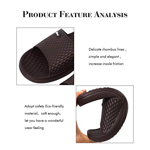 Image of FUNKYMONKEY Men's Shower Slides - Non Slip Quick Drying Sandals for Men - Lightweight Pool Beach Bathroom Slippers Indoor Outdoor