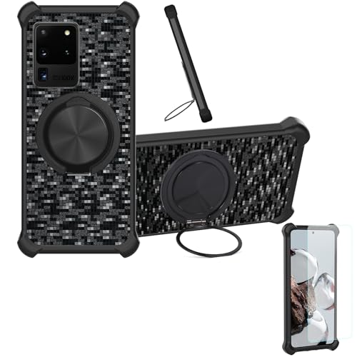 �Ή� Samsung Galaxy S20 Ultra 5g �P�[�X Phone Case [1�� 9H+�d�x���� �K���X�t�B����][360°��]���X�^���h�A�}�O�l�b�g��]CX-11-HEI