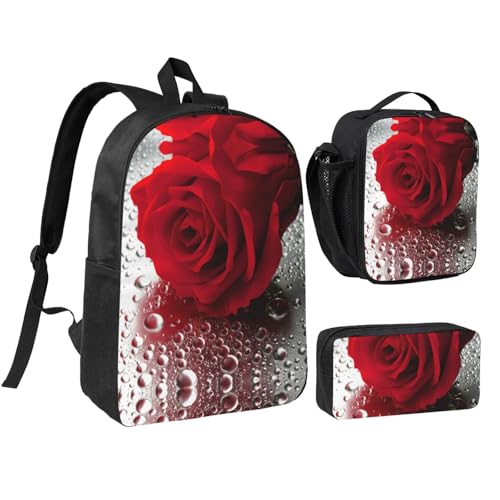 Sac à dos 3 en 1 noir avec sac repas et trousse assortis pour voyage