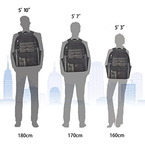 UEASE Mesh Backpack Heavy Duty for School, 35L Extra Large Mesh Bookbag for Adults, See Through Mesh Black School Bag with Laptop Pocket for Work Swimming Beach Fitness Sport by UEASE - Used condition - Image 10