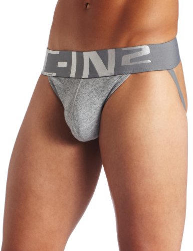 C-IN2 Men's Core Basic Strap Jock, Grey Heather, Medium
