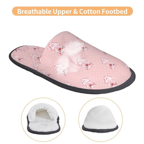 Pig Polka Dot Print House Slippers For Women And Men,Soft Slippers With Memory Foam,Non-Slip Indoor Home Shoes3
