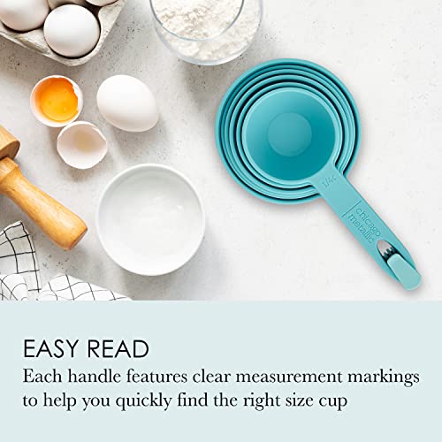 Chicago Metallic Plastic Measuring Cups, Set Of 6, Aqua #TOP5