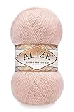 20% laine 80% acrylique Fil doux Alize Angora Gold pour crochet Lot de 2 pelotes 200g 110m Tricot dentelle Laine turque (404 Poudre)