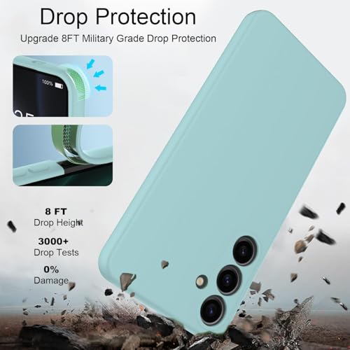 Image of Elzzi Microfiber Candy Case Compatible for Samsung A16 5G Smooth Touch Cushion Liquid Soft Silicone Gel Rubber Phone Cases Non-Slip Full Body Protective Shockproof Back Cover (Mint)
