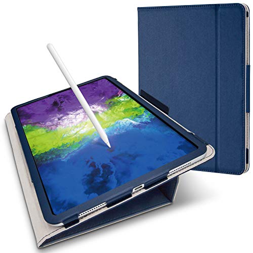エレコム iPad Pro 11 2020 フラップケース ソフトレザー ドローイングアングル 軽量 ネイビー TB-A20PMDPLCNV