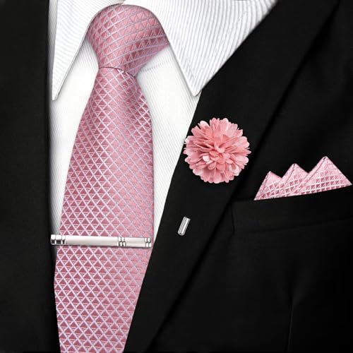 Image of DiBanGu Silk Zipper Ties for Men, Formal Pre-tied Necktie | Adjustable Tie,6PCS,Various Design Styles,Jacquard Woven,Skin-friendly,Practical Gift,Great for Wedding Party,Business Formal