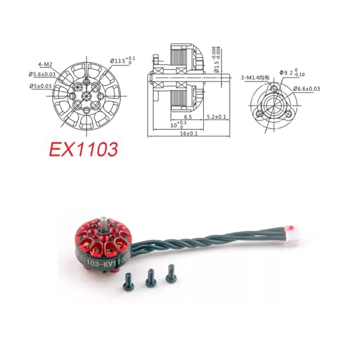 Happymodel EX1103 11000KV Brushless Motor for Mobula8 Drone, Shaft Diameter 1.5mm Mobula 8 Drone Motor FPV Models DIY Accessories(11000KV 2PCS)