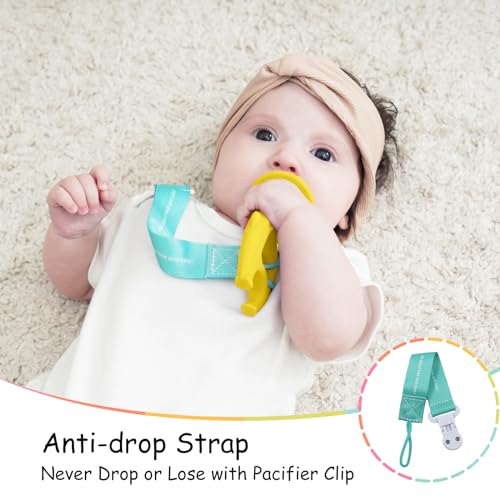 Image of Teething Toys 3 Months+, Mombella Elephant Teethers for Babies with Strap to Clip on, Soft Silicone Teether Toys, 2 in 1 Teether & Pre-Training Toothbrush, 3 Month Old Infant Chew Toys, Yellow