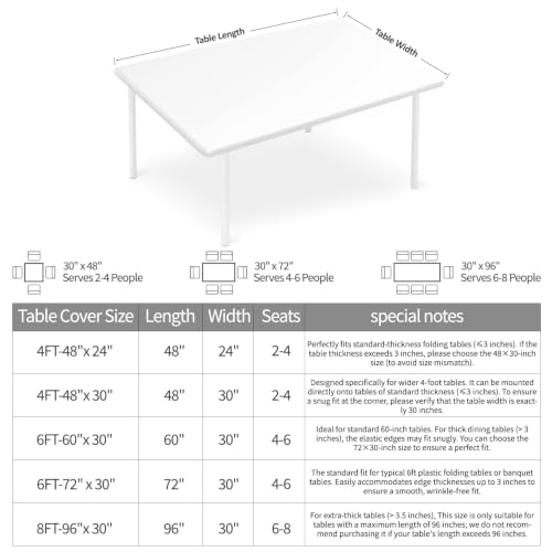 ARTSGOO Rectangle Fitted Table Cloth for 4 Foot Rectangular Folding Tables by ARTSGOO - Used condition - Image 2