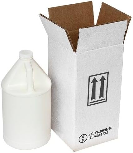 Air Sea Containers 1 x 1 Gallon Plastic Jug Box (BOX ONLY) (4G/Y6.1) - Specifically Tested to Ship Industrial Plastic Gallon Jugs - (Inner Dims: 6 3/8" x 6 3/8" x 12 3/16”) Pack of 12