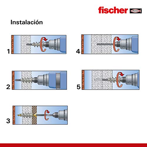 Fischer Gipskartondübel GK S mit Schraube, starker Gipskarton-Dübel, selbstschneidendes Gewinde, einfache Montage in Gipskarton, Kreuzschlitz-Antrieb, 50 Stück, Standard, GK mit Schraube