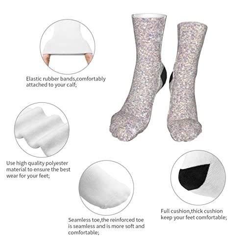 Aotose Mermaid Silver Glitter Sparkles Men's Athletic Ankle Socks Cushion Running Socks For Men&Women Cotton Socks Crew Socks, Black (11028) #TOP2