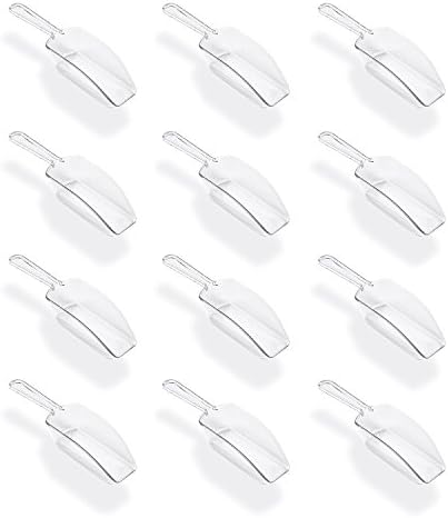 Super Z Outlet 5.5" Mini Acrylic Plastic Kitchen Scoops for Weddings, Candy Dessert Buffet, Ice Cream, Protein Powders, Coffee, Tea (Clear)