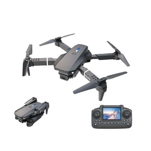 折りたたみ式スクリーン、クワッドコプターリモコン、シングルカメラとデュアルカメラを備えた耐久性のある空中撮影ドローン (電池1個 - アクセサリパック,ブラック - シングルカメラ + 画面コントロール + オプティカルフロー) [並行輸入品]